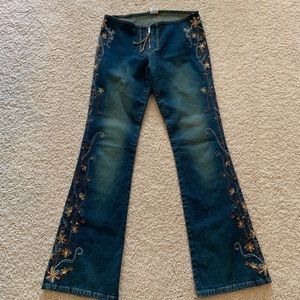 Z. Cavaricci Embroidered Flare Jeans